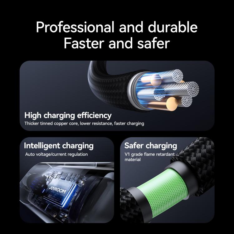 JOYROOM S-A16 Pro Prism Series 100W Digital Display Type-C Fast Charging Data Cable, Length: 1.2m(Black) - USB-C & Type-C Cable by JOYROOM | Online Shopping UK | buy2fix