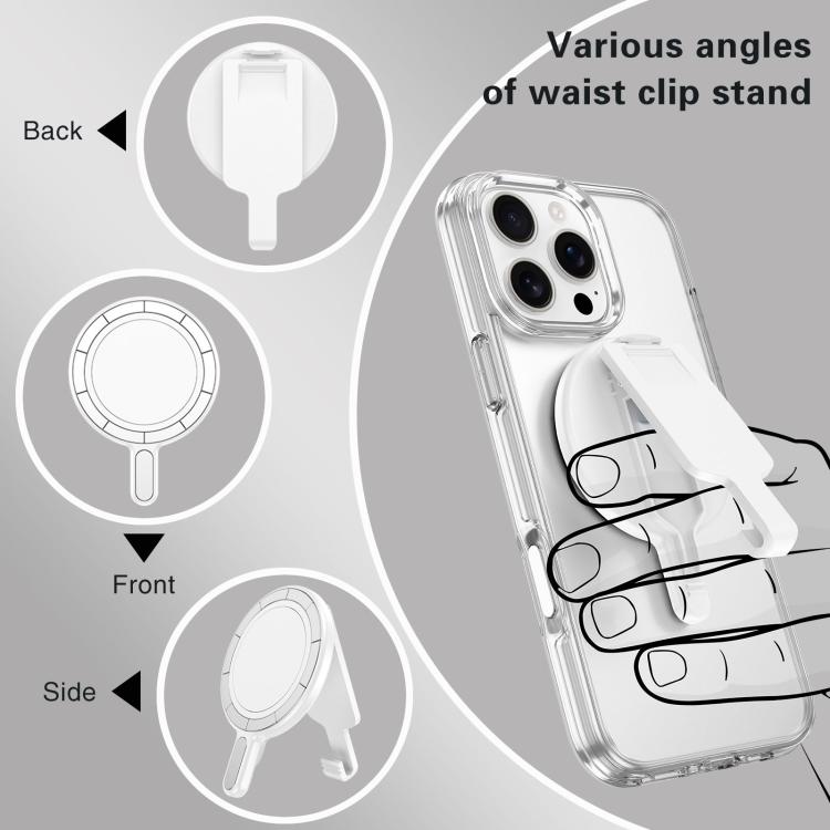 Magnetic MagSafe Phone Holder Belt Clip Electroplating Mirror Bracket(Silver) - Ring Holder by buy2fix | Online Shopping UK | buy2fix