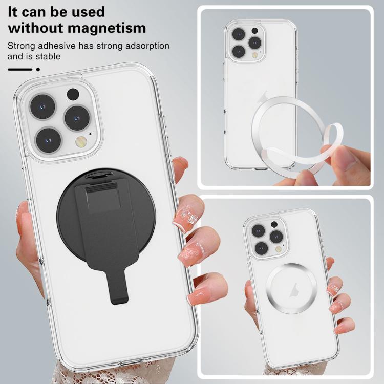 Magnetic MagSafe Phone Holder Belt Clip Electroplating Mirror Bracket(Silver) - Ring Holder by buy2fix | Online Shopping UK | buy2fix