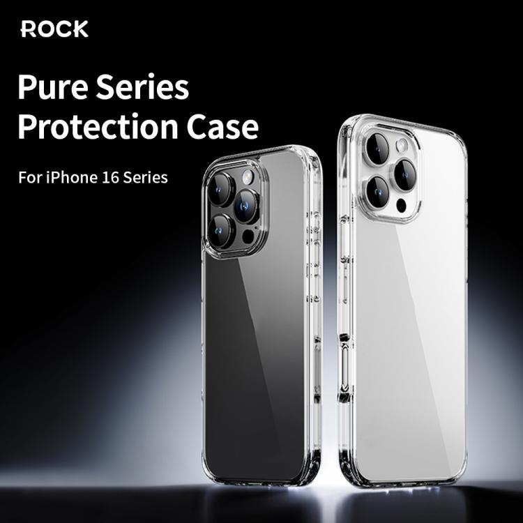 For iPhone 16 Plus ROCK Pure Series Clear PC Hybrid TPU Phone Case(Transparent) - iPhone 16 Plus Cases by ROCK | Online Shopping UK | buy2fix