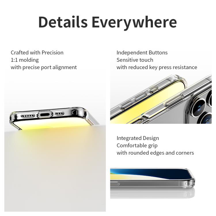 For iPhone 16 Pro Max ROCK Pure Series Clear PC Hybrid TPU Phone Case(Transparent) - iPhone 16 Pro Max Cases by ROCK | Online Shopping UK | buy2fix