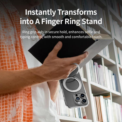 For iPhone 16 Pro Max ROCK JingDun Series Clear Rotating MagSafe Holder PC Hybrid TPU Phone Case(Transparent) - iPhone 16 Pro Max Cases by ROCK | Online Shopping UK | buy2fix