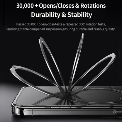 For iPhone 16 Pro Max ROCK JingDun Series Clear Rotating MagSafe Holder PC Hybrid TPU Phone Case(Transparent) - iPhone 16 Pro Max Cases by ROCK | Online Shopping UK | buy2fix