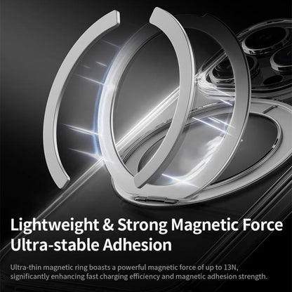 For iPhone 16 Pro Max ROCK JingDun Series Clear Rotating MagSafe Holder PC Hybrid TPU Phone Case(Transparent) - iPhone 16 Pro Max Cases by ROCK | Online Shopping UK | buy2fix