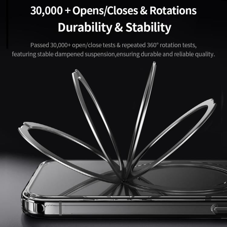 For iPhone 16 Pro ROCK JingDun Series Clear Rotating MagSafe Holder PC Hybrid TPU Phone Case(Transparent) - iPhone 16 Pro Cases by ROCK | Online Shopping UK | buy2fix