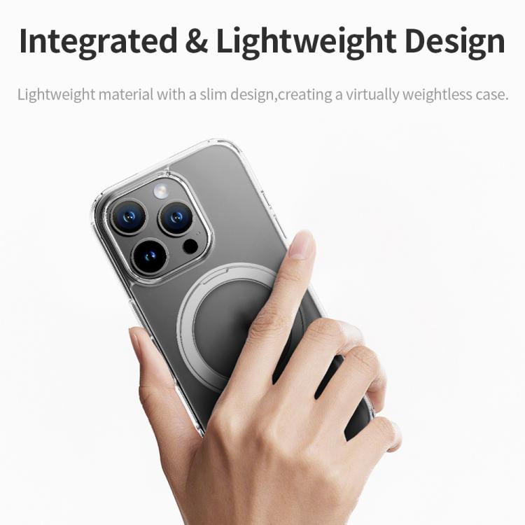 For iPhone 16 Pro ROCK JingDun Series Clear Rotating MagSafe Holder PC Hybrid TPU Phone Case(Transparent) - iPhone 16 Pro Cases by ROCK | Online Shopping UK | buy2fix