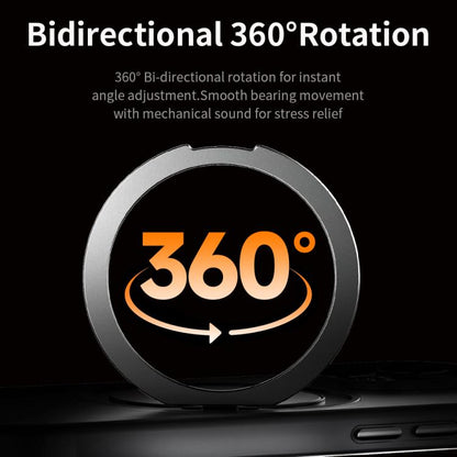 For iPhone 16 Pro Max ROCK YouDun Series Skin Feel Rotating MagSafe Holder PC Hybrid TPU Phone Case(Grey) - iPhone 16 Pro Max Cases by ROCK | Online Shopping UK | buy2fix