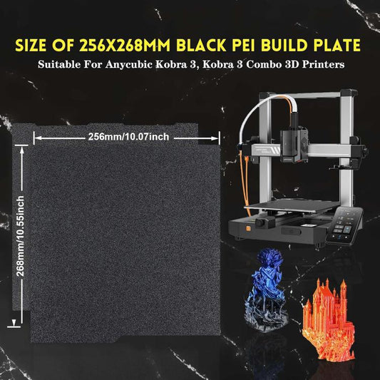 3D Printer Build Plate Spring Steel Sheet For ANYCUBIC 268x256mm, Style:Black / PEI Coating - Parts by buy2fix | Online Shopping UK | buy2fix