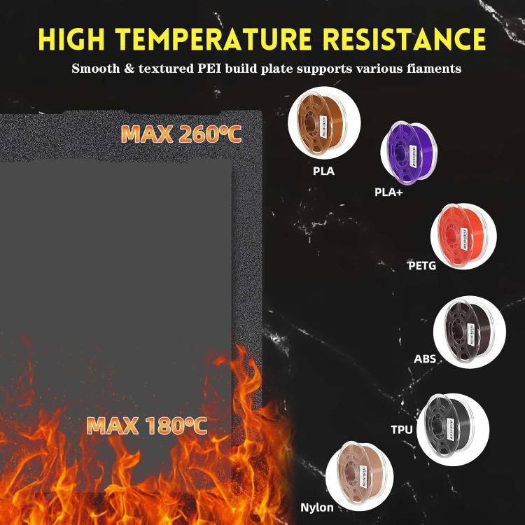 3D Printer Build Plate Spring Steel Sheet For ANYCUBIC 268x256mm, Style:Black / PEI Coating - Parts by buy2fix | Online Shopping UK | buy2fix