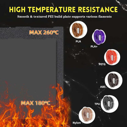 3D Printer Build Plate Spring Steel Sheet For ANYCUBIC 268x256mm, Style:Black / PEI Coating - Parts by buy2fix | Online Shopping UK | buy2fix