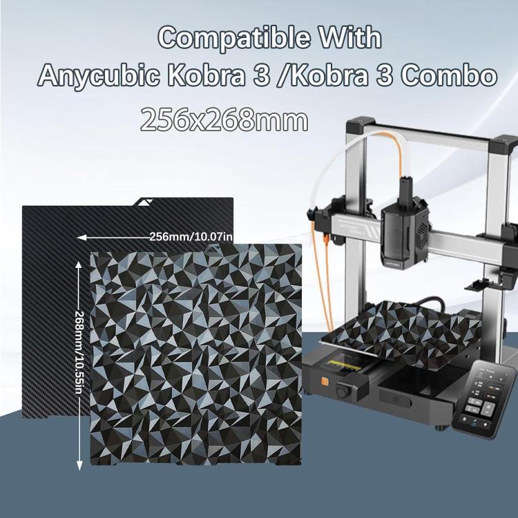 3D Printer Build Plate Spring Steel Sheet For ANYCUBIC 268x256mm, Style:PET Carbon Fiber + PEO Diamond Film - Parts by buy2fix | Online Shopping UK | buy2fix