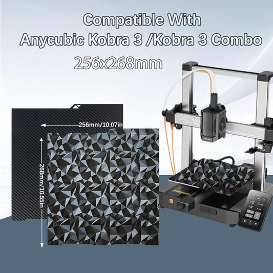 3D Printer Build Plate Spring Steel Sheet For ANYCUBIC 268x256mm, Style:PET Carbon Fiber + PEO Diamond Film - Parts by buy2fix | Online Shopping UK | buy2fix