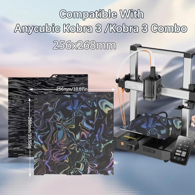 3D Printer Build Plate Spring Steel Sheet For ANYCUBIC 268x256mm, Style:Satin + Water Ripple PRN Film - Parts by buy2fix | Online Shopping UK | buy2fix