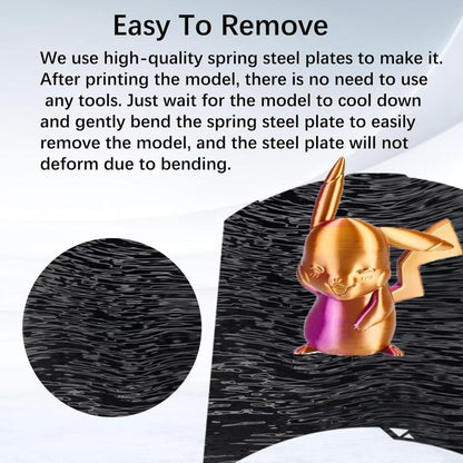 3D Printer Build Plate Spring Steel Sheet For ANYCUBIC 268x256mm, Style:Satin + Water Ripple PRN Film - Parts by buy2fix | Online Shopping UK | buy2fix