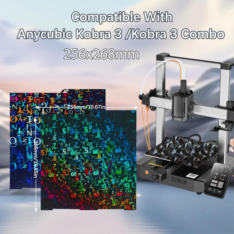 3D Printer Build Plate Spring Steel Sheet For ANYCUBIC 268x256mm, Style:Number + Letter Film - Parts by buy2fix | Online Shopping UK | buy2fix