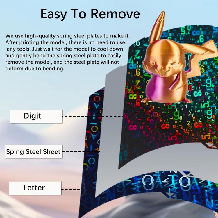 3D Printer Build Plate Spring Steel Sheet For ANYCUBIC 268x256mm, Style:Number + Letter Film - Parts by buy2fix | Online Shopping UK | buy2fix