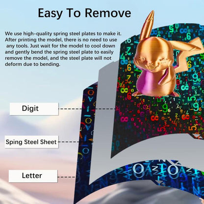 3D Printer Build Plate Spring Steel Sheet For ANYCUBIC 268x256mm, Style:Number + Letter Film - Parts by buy2fix | Online Shopping UK | buy2fix