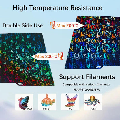 3D Printer Build Plate Spring Steel Sheet For ANYCUBIC 268x256mm, Style:Number + Letter Film - Parts by buy2fix | Online Shopping UK | buy2fix