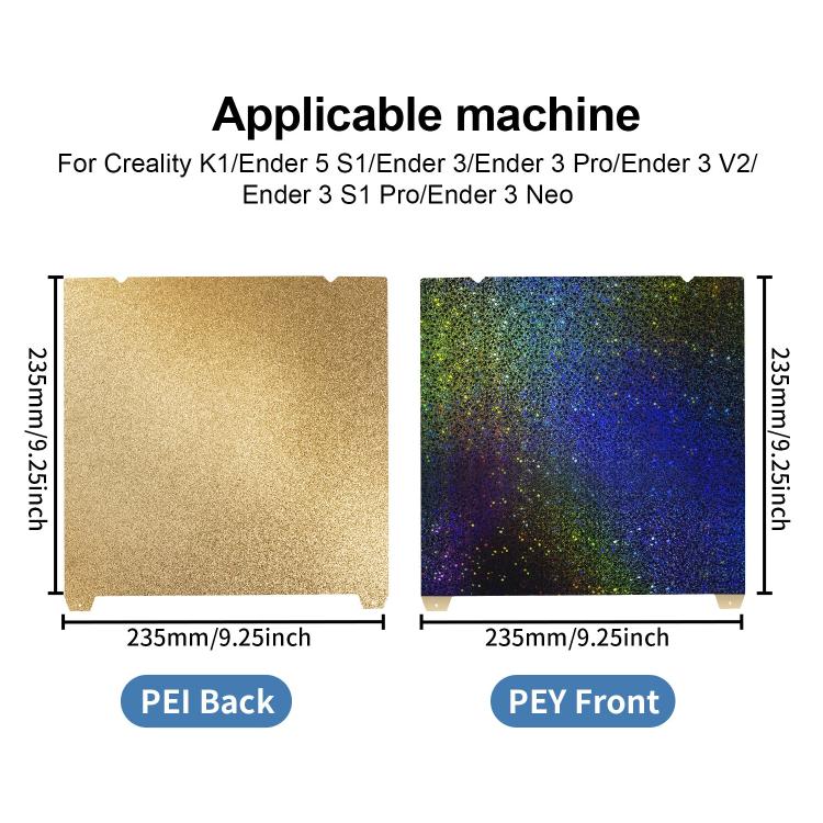 3D Printer Build Plate Spring Steel Sheet For Creality 235x235mm, Style:PEI Coating + PEY Film - Parts by buy2fix | Online Shopping UK | buy2fix