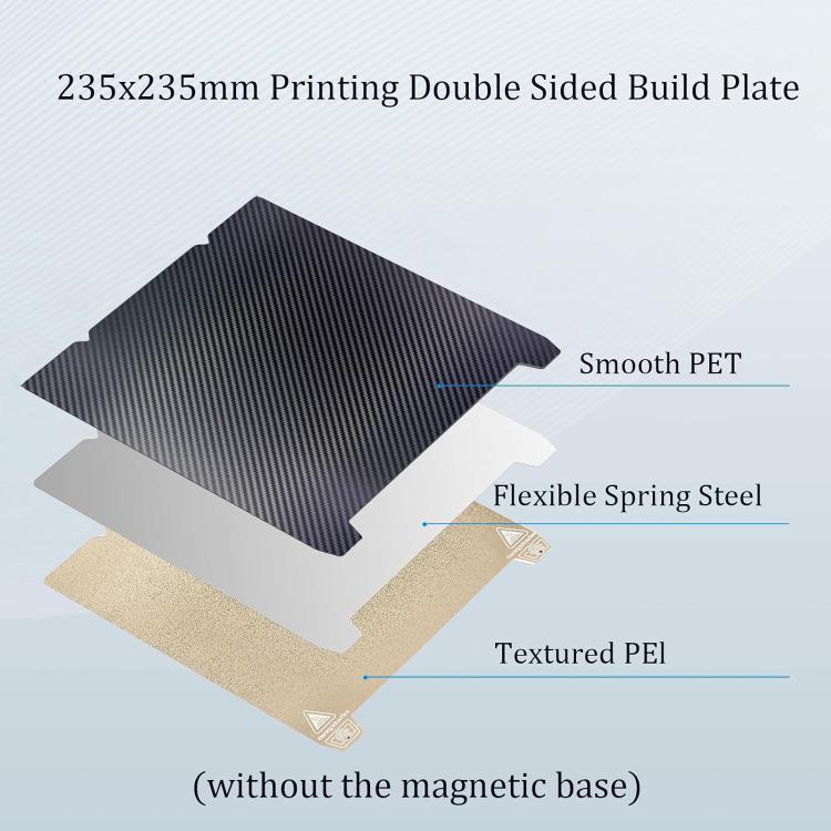 3D Printer Build Plate Spring Steel Sheet For Creality 235x235mm, Style:PEI Coating + PET Film - Parts by buy2fix | Online Shopping UK | buy2fix