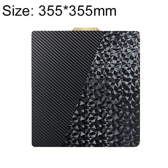PET Carbon Fiber PEO Diamond Film Double-Sided 3D Printer Build Plate, Size:355x355mm
