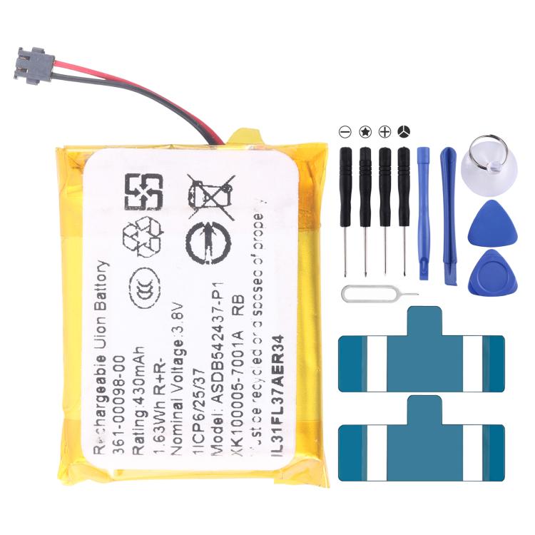 For Garmin Fenix 5X / 5s Plus 361-00098-00 500mAh Battery Replacement - For Watch by buy2fix | Online Shopping UK | buy2fix