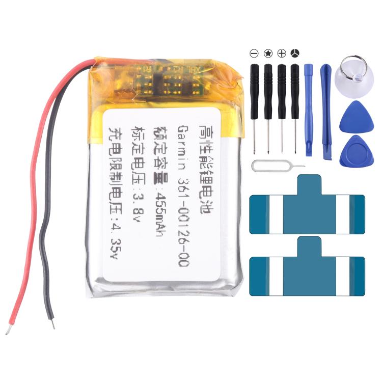 For Garmin Fenix 6X / 6X Pro 361-00126-00 455mAh Battery Replacement - For Watch by buy2fix | Online Shopping UK | buy2fix