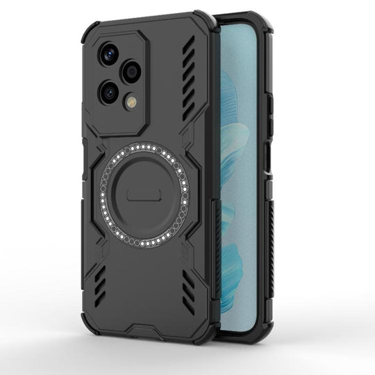 For Honor 200 Lite 5G Global Butterfly Armor MagSafe Magnetic Ring Shockproof Phone Case(Black)