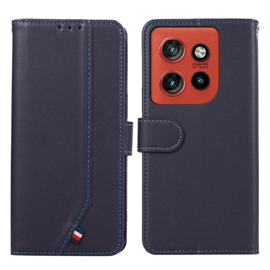 For Motorola Edge 70 5G ABEEL Delicate Texture Splicing RFID Leather Phone Case(Blue)