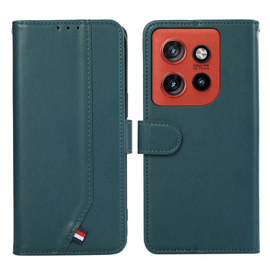 For Motorola Edge 70 5G ABEEL Delicate Texture Splicing RFID Leather Phone Case(Green)