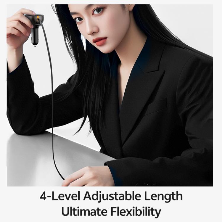 ROCK H30 45W USB-A Type-C Ports Car Charger with Retractable Type-C Cable(Black) - Car Charger by ROCK | Online Shopping UK | buy2fix