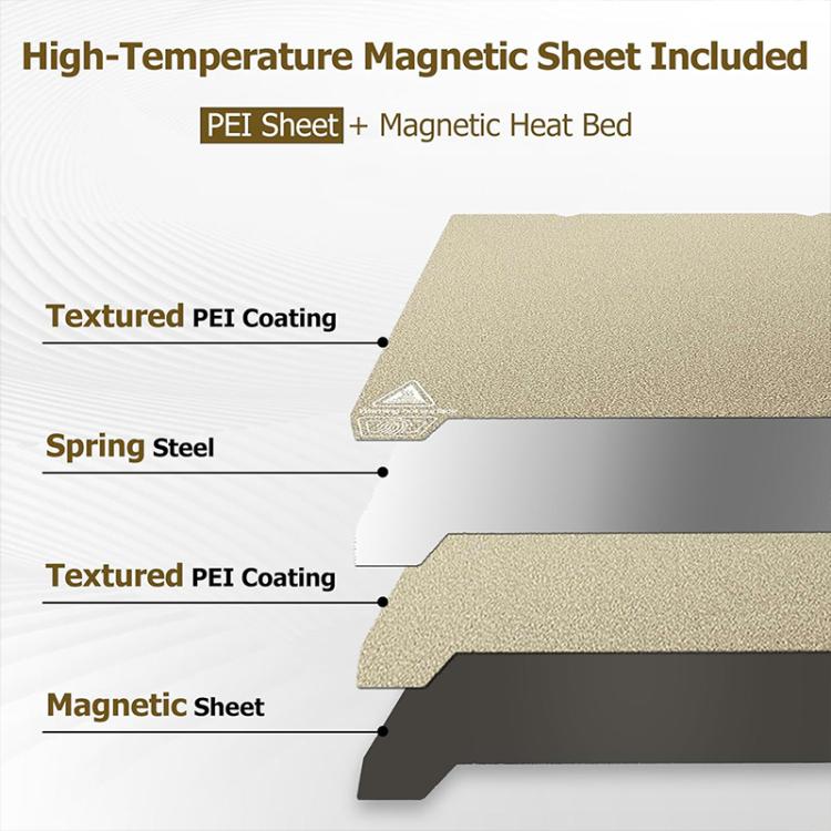 3D Printer Build Plate Spring Steel Sheet For Creality K2 Plus, Style:Gold / Double-sided PEI Coating - Parts by buy2fix | Online Shopping UK | buy2fix