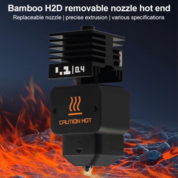 3D Printer Removable Nozzle Hot End For Bambu Lab H2D, Style:0.4mm Hardened Steel - Parts by buy2fix | Online Shopping UK | buy2fix