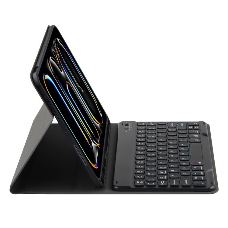 For iPad Air 5 / Air 4 10.9 Colorful Backlight Bluetooth Keyboard Leather Tablet Case(Black) - For iPad Air by buy2fix | Online Shopping UK | buy2fix