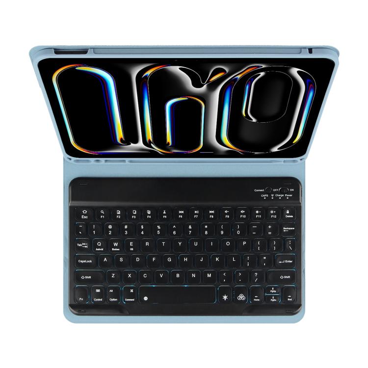 For iPad Air 5 / Air 4 10.9 Colorful Backlight Bluetooth Keyboard Leather Tablet Case(Misty Blue) - For iPad Air by buy2fix | Online Shopping UK | buy2fix