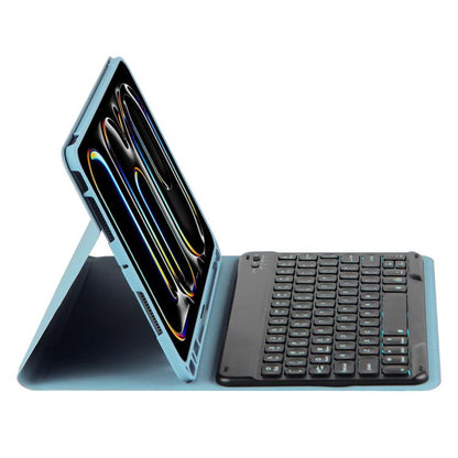 For iPad Air 5 / Air 4 10.9 Colorful Backlight Bluetooth Keyboard Leather Tablet Case(Misty Blue) - For iPad Air by buy2fix | Online Shopping UK | buy2fix