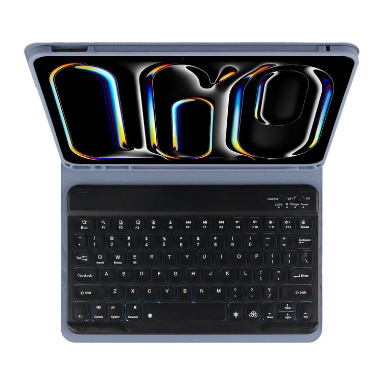 For iPad Air 5 / Air 4 10.9 Colorful Backlight Bluetooth Keyboard Leather Tablet Case(Dark Purple) - For iPad Air by buy2fix | Online Shopping UK | buy2fix