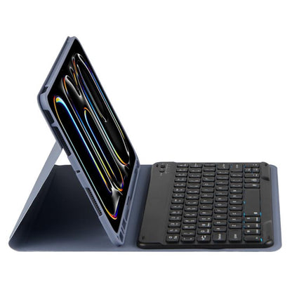 For iPad Air 11 2024 / Air 11 2025 Colorful Backlight Bluetooth Keyboard Leather Tablet Case(Dark Purple) - For iPad Air by buy2fix | Online Shopping UK | buy2fix