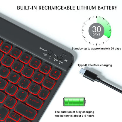 For iPad Air 5 / Air 4 10.9 Colorful Backlight Bluetooth Keyboard Leather Tablet Case(Black) - For iPad Air by buy2fix | Online Shopping UK | buy2fix