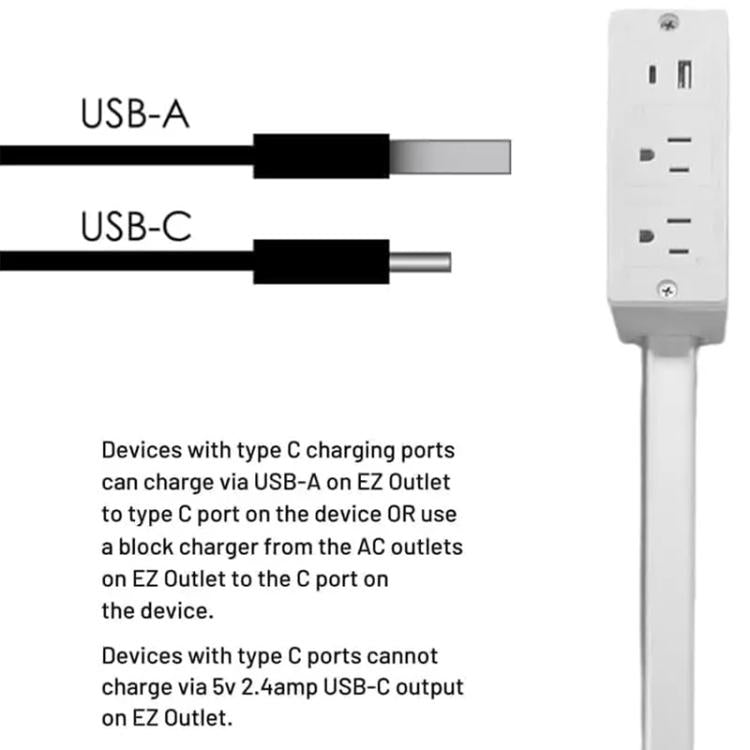 US Plug Power Outlet Extender Power Socket Extension Tool With USB / Type-C Fast Charging(White) - Extension Socket by buy2fix | Online Shopping UK | buy2fix