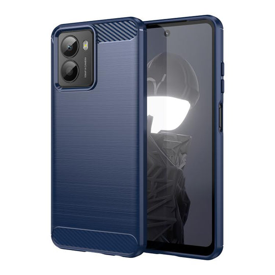 For HMD Fusion Carbon Fiber Brushed Texture TPU Phone Case(Blue)