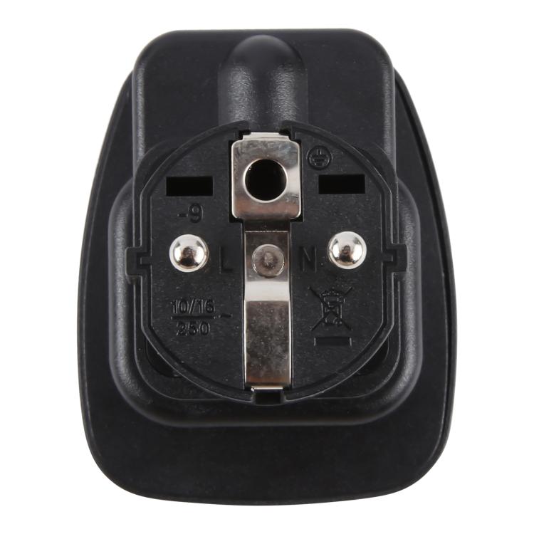WSA-9 German Plug Global Travel Universal Adapter with Safety Shutter(Black) - Plug Adaptor by buy2fix | Online Shopping UK | buy2fix