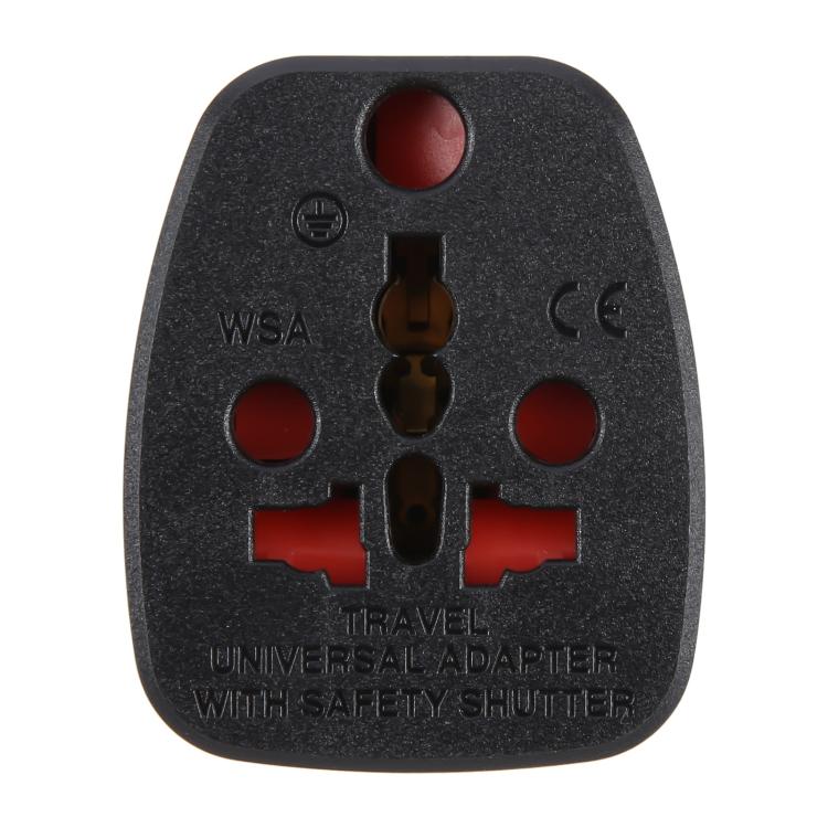 WSA-9 German Plug Global Travel Universal Adapter with Safety Shutter(Black) - Plug Adaptor by buy2fix | Online Shopping UK | buy2fix