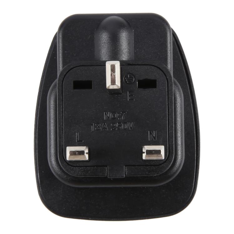 WSA-7 UK Plug Global Travel Universal Adapter with Safety Shutter(Black) - Plug Adaptor by buy2fix | Online Shopping UK | buy2fix