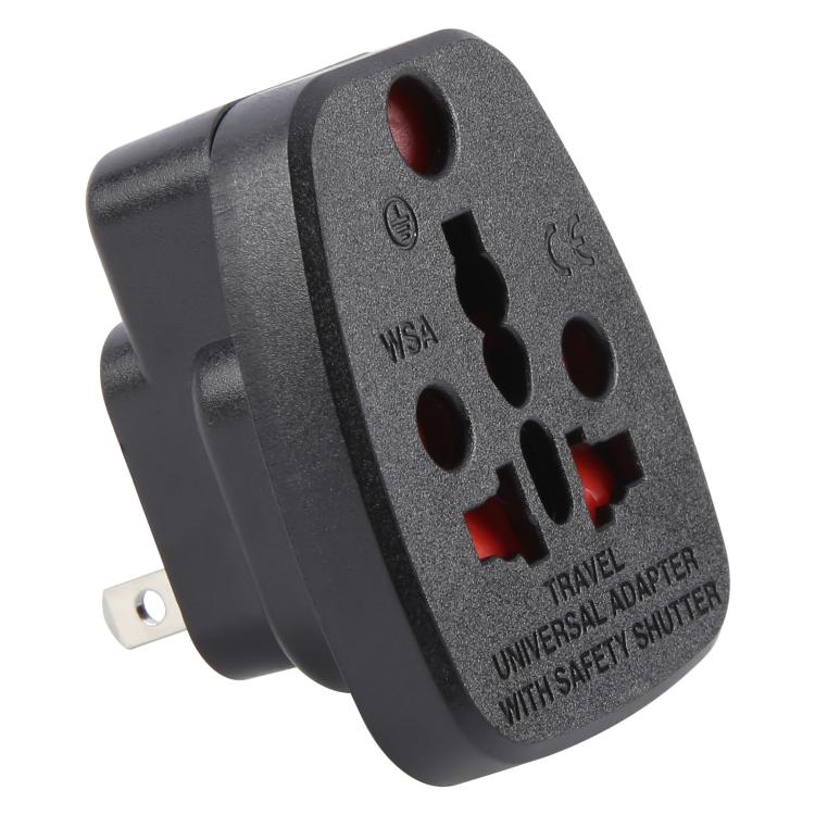 WSA-6 US / JP Plug Global Travel Universal Adapter with Safety Shutter(Black) - Plug Adaptor by buy2fix | Online Shopping UK | buy2fix