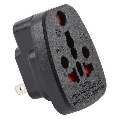 WSA-6 US / JP Plug Global Travel Universal Adapter with Safety Shutter(Black) - Plug Adaptor by buy2fix | Online Shopping UK | buy2fix