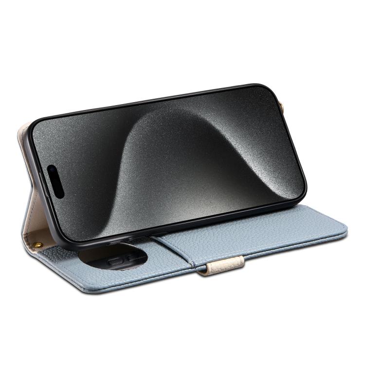 For iPhone 16 Pro Max ESEBLE E11 Colorful Litchi Pattern Zipper Wallet Leather Phone Case(Sky Blue) - iPhone 16 Pro Max Cases by ESEBLE | Online Shopping UK | buy2fix