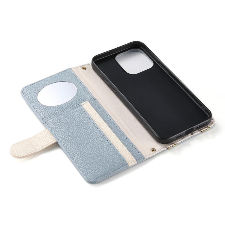 For iPhone 16 Pro Max ESEBLE E11 Colorful Litchi Pattern Zipper Wallet Leather Phone Case(Sky Blue) - iPhone 16 Pro Max Cases by ESEBLE | Online Shopping UK | buy2fix