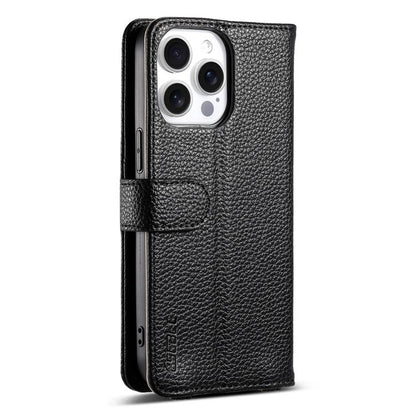 For iPhone 16 Pro ESEBLE E11 Colorful Litchi Pattern Zipper Wallet Leather Phone Case(Black) - iPhone 16 Pro Cases by ESEBLE | Online Shopping UK | buy2fix