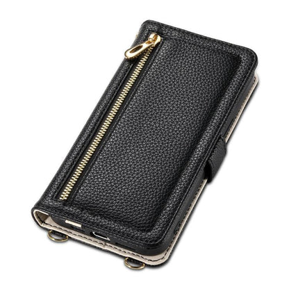 For iPhone 16 Pro ESEBLE E11 Colorful Litchi Pattern Zipper Wallet Leather Phone Case(Black) - iPhone 16 Pro Cases by ESEBLE | Online Shopping UK | buy2fix